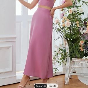 Maxi skirt, pink, zip